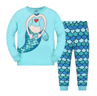 Pijama 2 Piezas Sirenita turquesa1