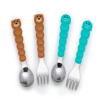 Set de 4 Cubiertos De Acero Turquesa Melii1