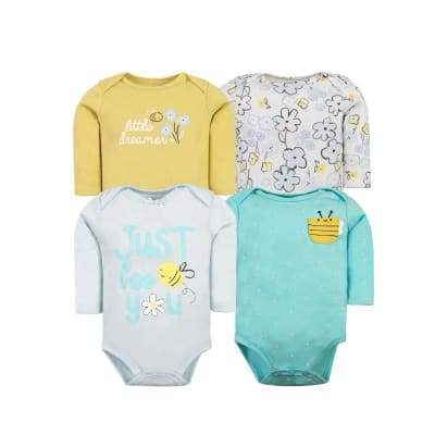 Set de 4 Bodys Manga Larga Abejita