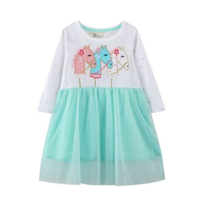 Vestido Manga Larga Tres Unicornios Tul