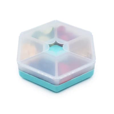 Caja Contenedora de Snacks Hexagonal Melii - Turquesa