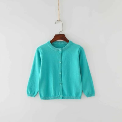 Sweater Cárdigan Turquesa Niñas1