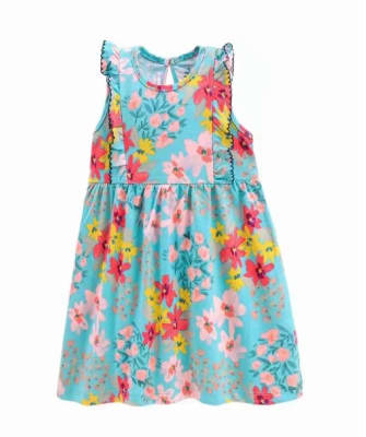 Vestido Turquesa Flores Verano1