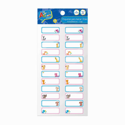 Etiquetas 24 Unidades Escolares Útiles Niño1