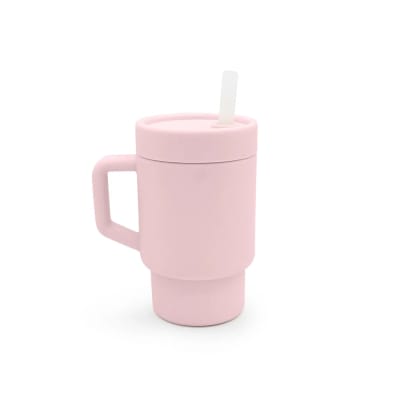 Vaso de silicona con bombilla Rosado Melii1
