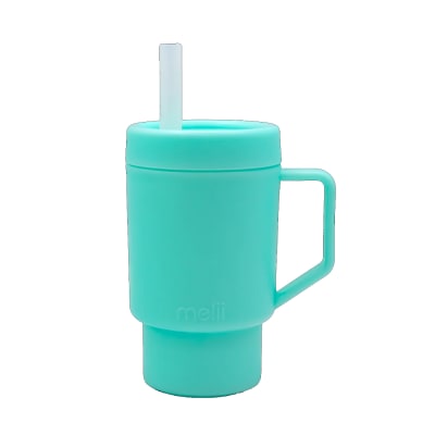 Vaso de plástico con bombilla Turquesa Melii1