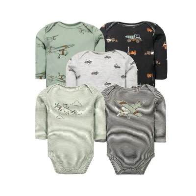 Set de 5 bodys manga larga Aviones