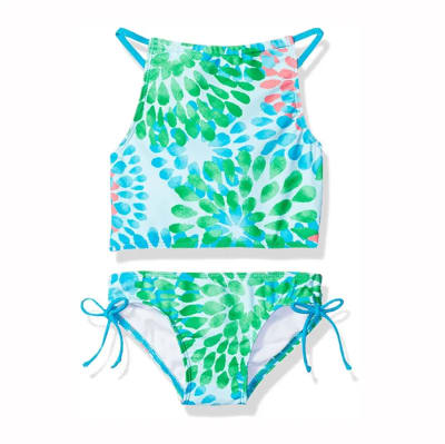 Traje de baño 2 piezas verde1