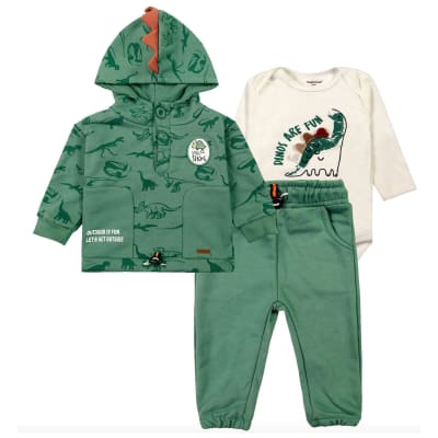 Conjunto 3 Piezas Verde Dinosaurio1