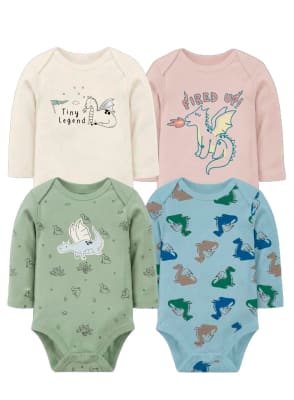 Set de 4 bodys manga larga Verde Dragon