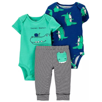 Conjunto 2 Bodys y Pantalón Verde Cocodrilo1