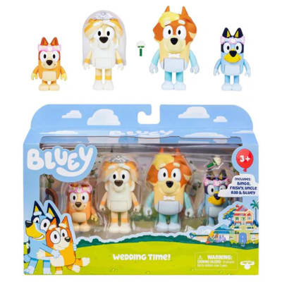 Pack de 4 Figuras Bluey Wedding time