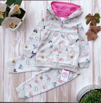 Conjunto de Polar Gris Mariposa