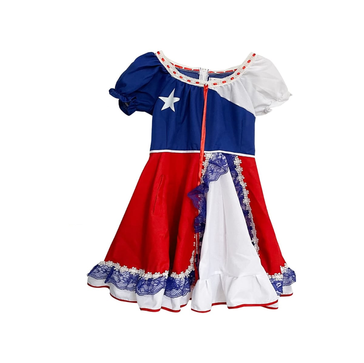 Vestido Huasa Cueca Niña Tricolor MaryShop