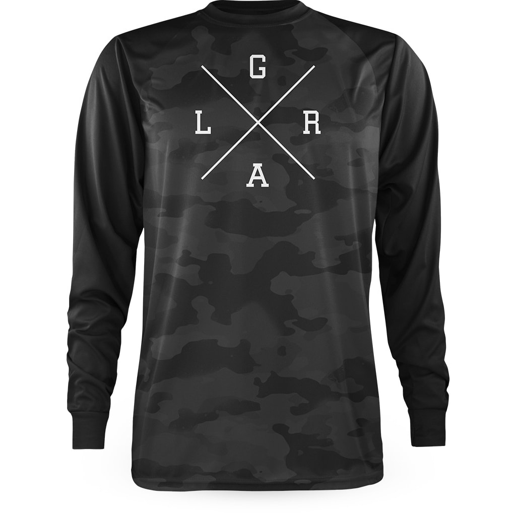 JERSEY HOMBRE LOOSE RIDERS Camo Raglan Charcoal1