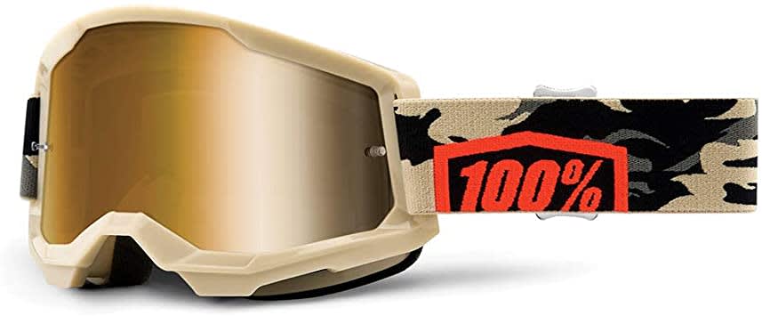 100% STRATA 2 Goggle Kombat - True Gold Mirror Lens1