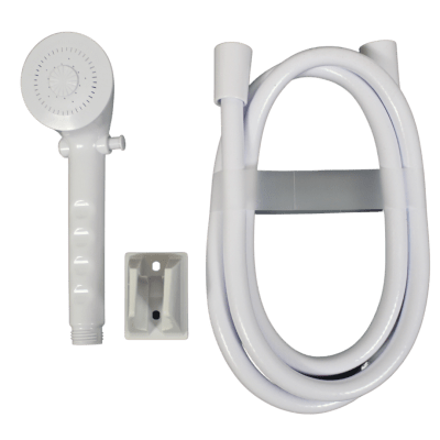 CABEZAL DE DUCHA CON MANGUERA WOLF PUP, BLANCO