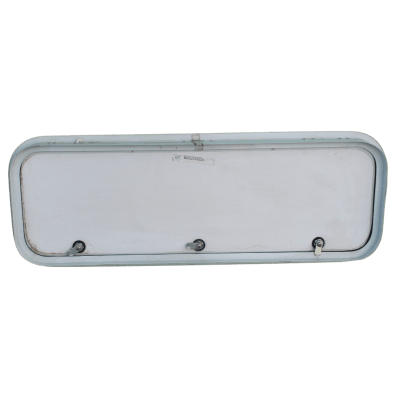 PUERTA DE BODEGA, 36X12 PULGAGAS, BLANCA, BORDE BLANCO, CHAPA CROMADA