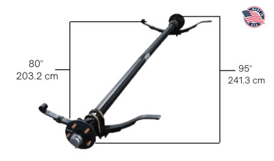 EJE 2000 LB, 5 PERNOS, 95 - 80 (241.3 - 203.2 CM), SIN FRENO, SLIPPER SPRING