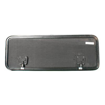 PUERTA DE BODEGA, 44X16IN, GRIS, BORDE NEGRO, CHAPA NEGRA SIN CILINDRO