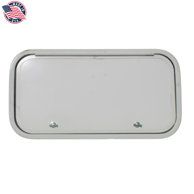 PUERTA DE BODEGA, 14,5X28 PULGADAS, BLANCA, BORDE BLANCO, CHAPA MARIPOSA SIN LLAVE