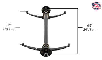 EJE 2000 LB, 5 PERNOS, 95 - 80 IN (241.3 - 203.2 CM), SIN FRENO