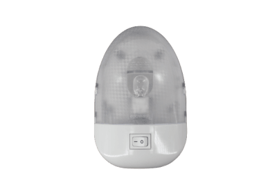 FOCO LUZ SEMI OVALADO BLANCO MICA TRANSPARENTE AMPOLLETA