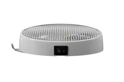 LUZ OVALADA BASE BLANCA EXTERIOR C/SWITCH