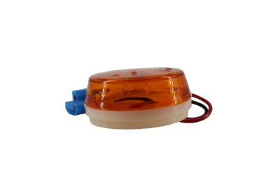 LUZ DE TROCHA REDONDA PEQUEÑA, AMBAR, BASE BLANCA, AMPOLLETA