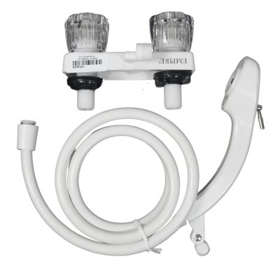 KIT CABEZAL, MANGUERA DUCHA BLANCA Y LLAVE