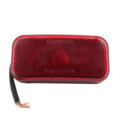 Luz Trocha Rectangular Roja de Base Negra