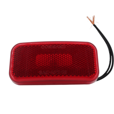 Luz Trocha Rectangular Roja base Blanca