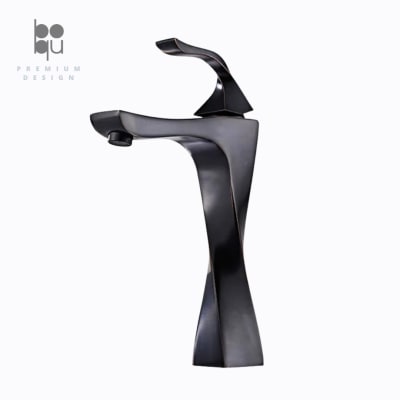 Monomando Lavamanos - Caño Alto Negro Mate1