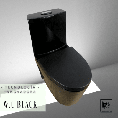 W.C una Pieza - Cierre suave - Black