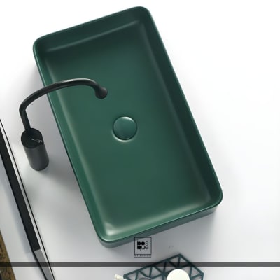 Lavamanos Rectangular Verde Oscuro Mate