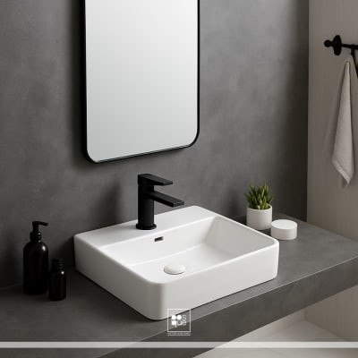 Lavamanos Rectangular Blanco Brillante