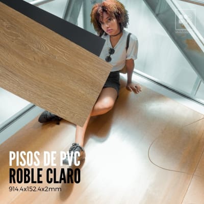 Piso Vinílico LVT 2mm - 914,4 x 152,4mm - Roble Claro - (4.9 m2)1