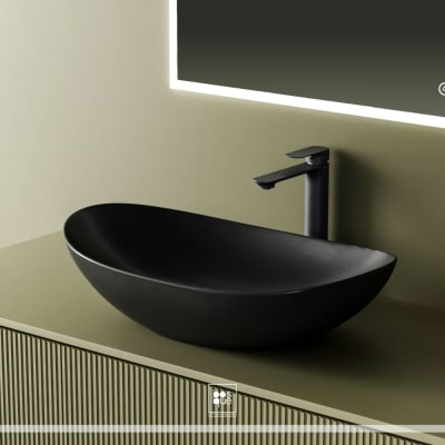 Lavamanos Ovalado Negro Mate Modelo EVEREST1