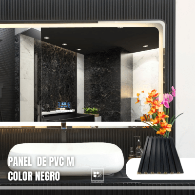 PANEL PVC TIPO MADERA - MEDIUM COLOR NEGRO