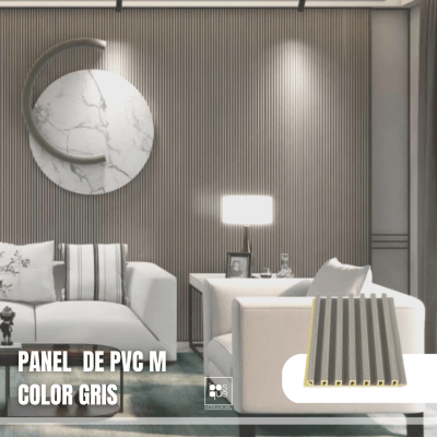 PANEL PVC TIPO MADERA - MEDIUM COLOR GRIS