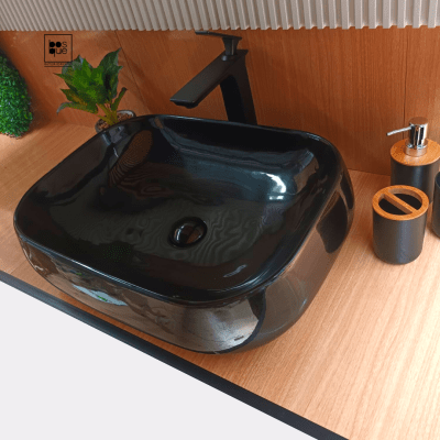 LAVAMANOS RECTANGULAR NEGRO BRILLANTE1