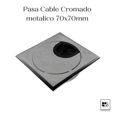 Pasa Cable Cromado metalico 70x70mm