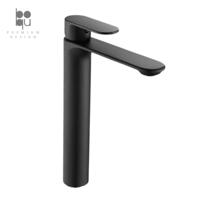 Monomando Cilíndrico Negro Matte Alto