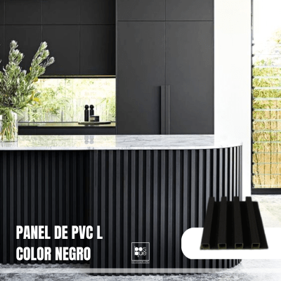 PANEL PVC TIPO MADERA - LARGUE COLOR NEGRO