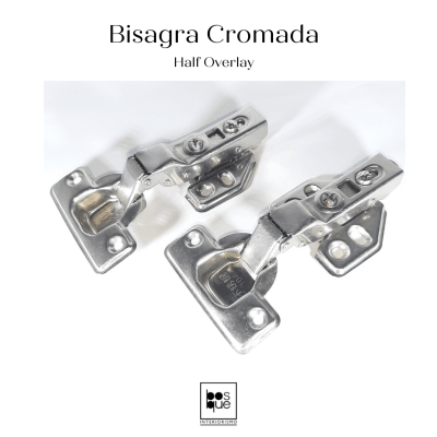 Bisagra Cromada Half-overlay Cierre Suave (2 unidades)1