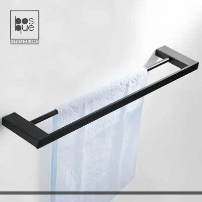 Toallero de barra doble negro matte1