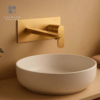 Monomando De Muro - Dorado Rectangular1