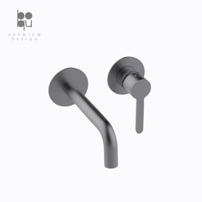 Monomando De Muro - Curvo Gris Satinado1