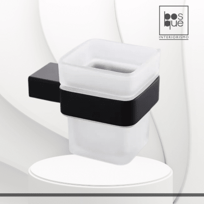 Porta Cepillos Glass and Black