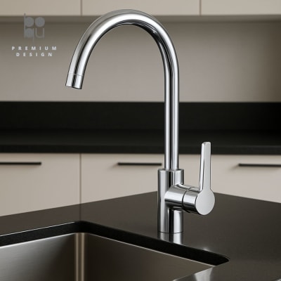 Monomando Lavaplatos - Curvo Cromado Satinado1